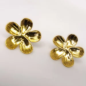 Radiant Gold Floral Statement Earrings