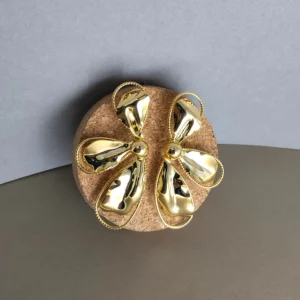 Sculpted Gold Abstract Bow Statement Earrings